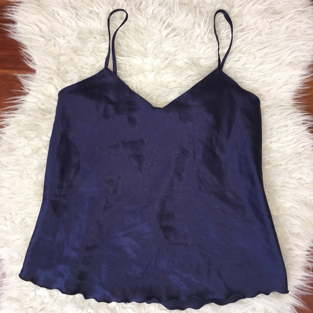 Navy Blue Satin Slip Shirt💙